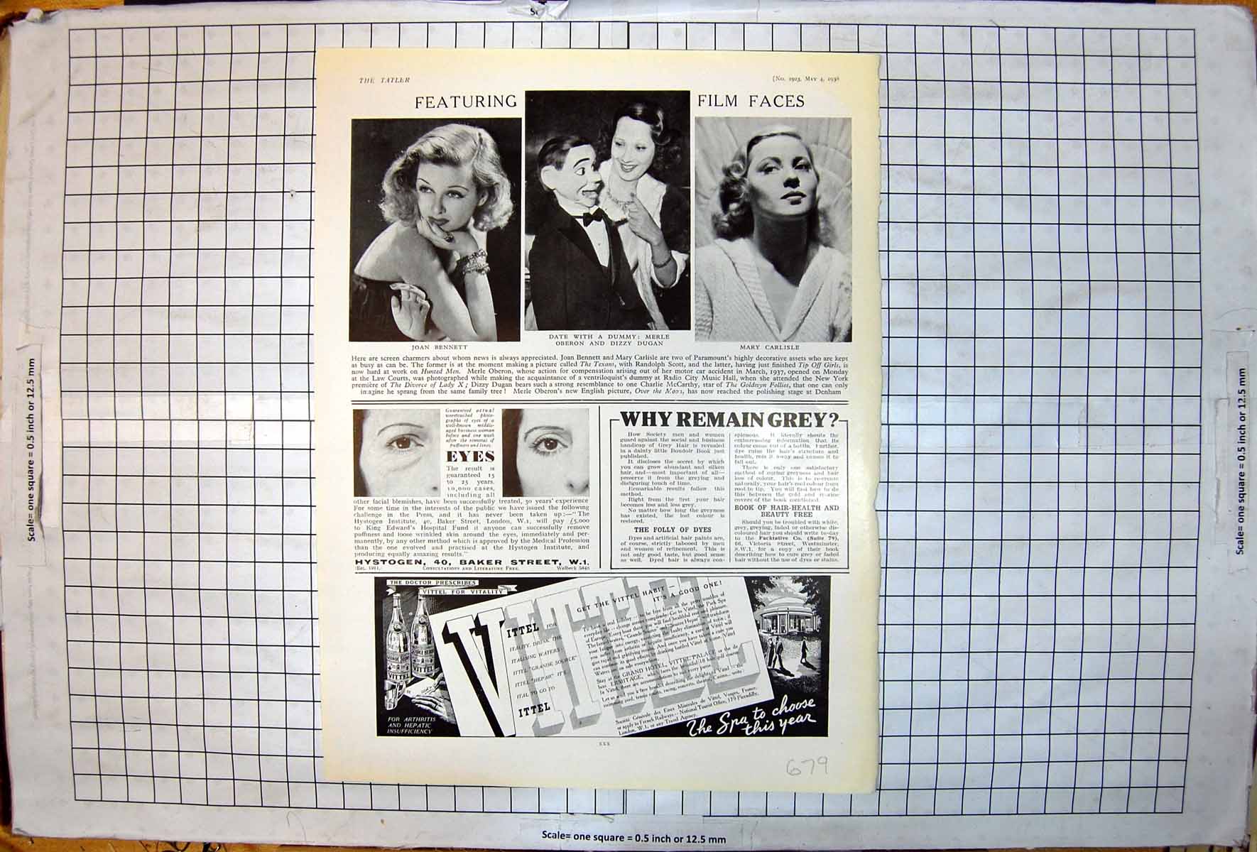 Antique Print Joan Bennett Merle Oberon Mary Carlisle Adverts Eye Care 1938
