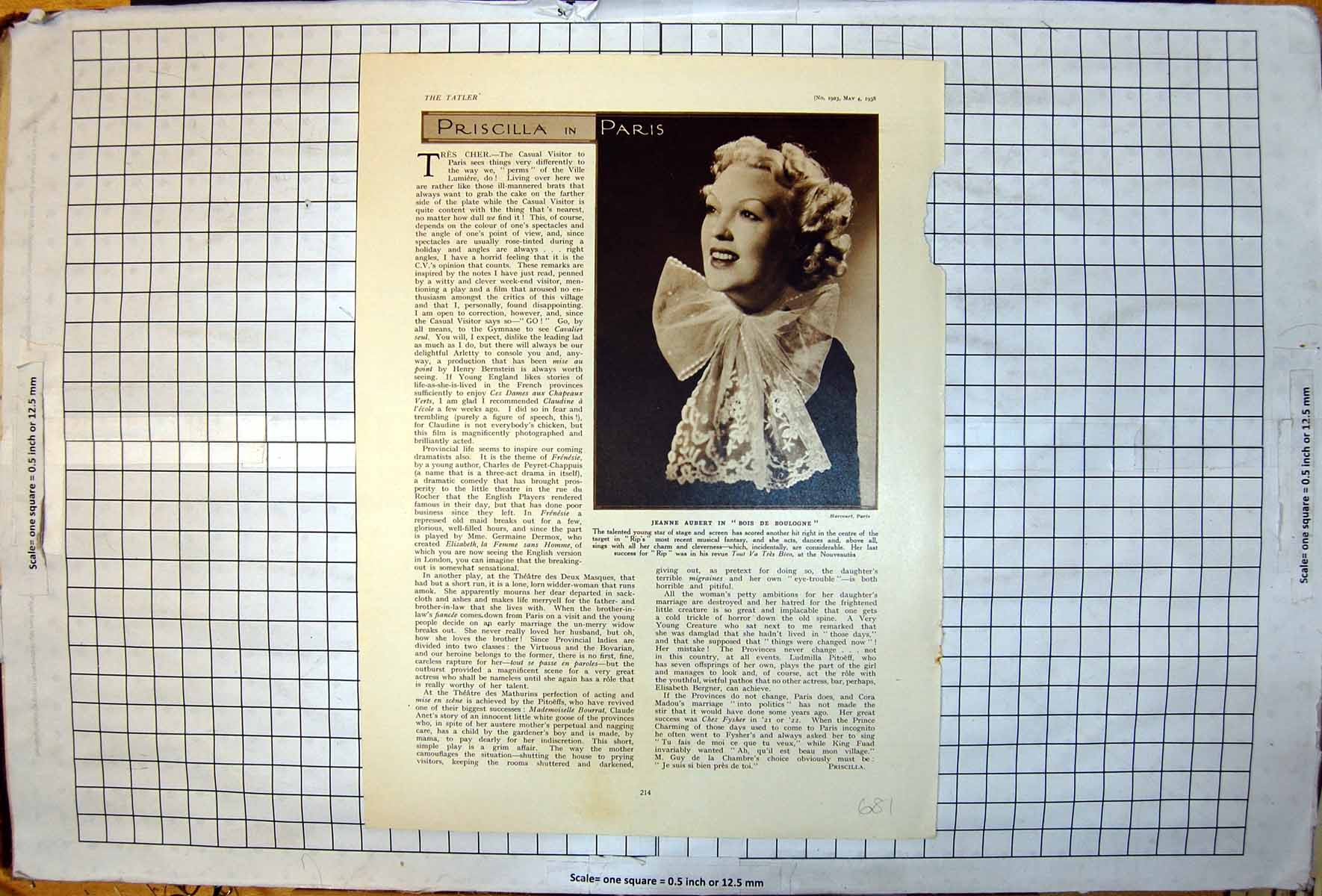 Old Jeanne Aubert Bois De Boulogne Rip Musical Fantasy Portrait 1938 20th