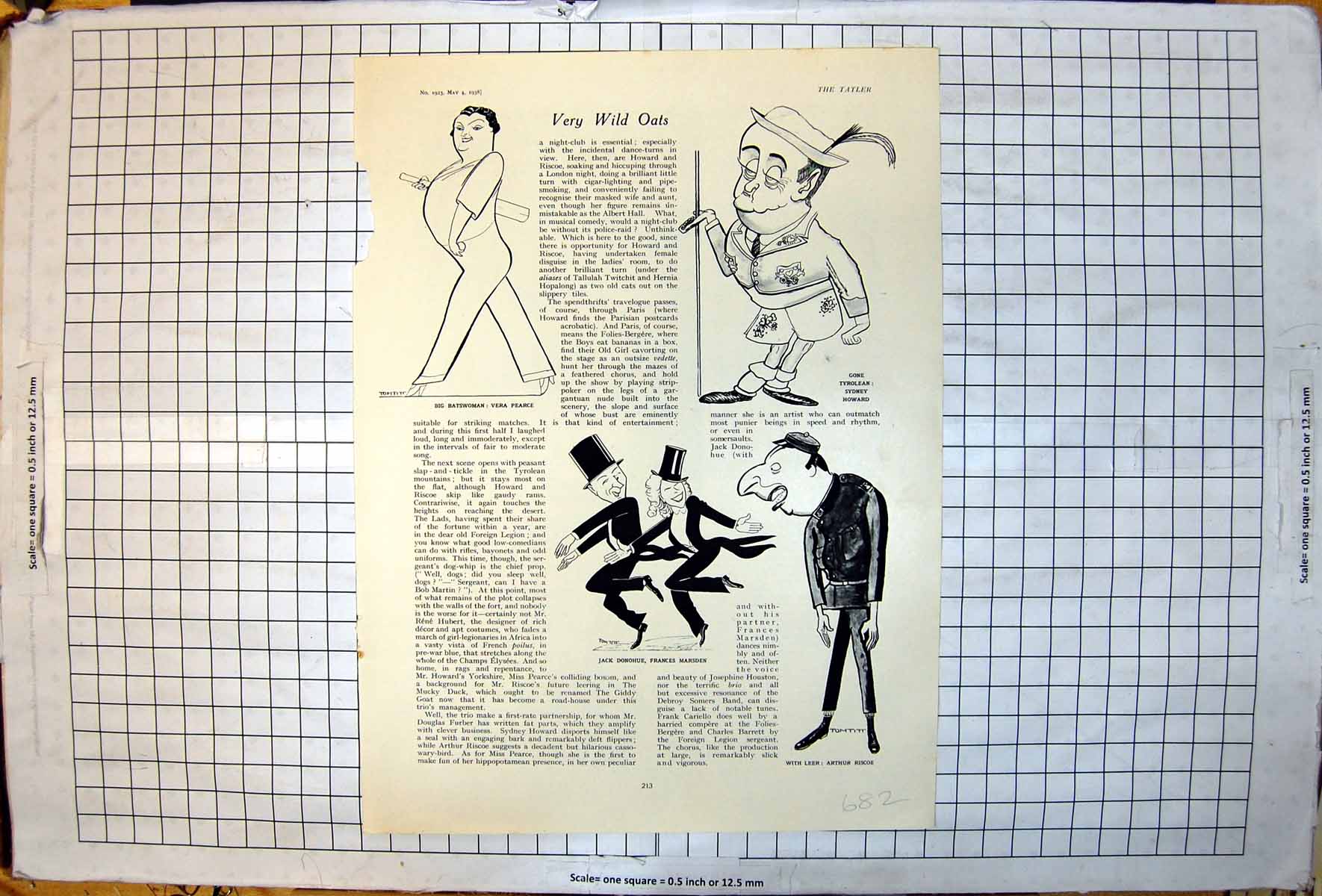 Old Caricatures Vera Pearce Sydney Howard Arthur Riscoe Tom Titt 1938 20th