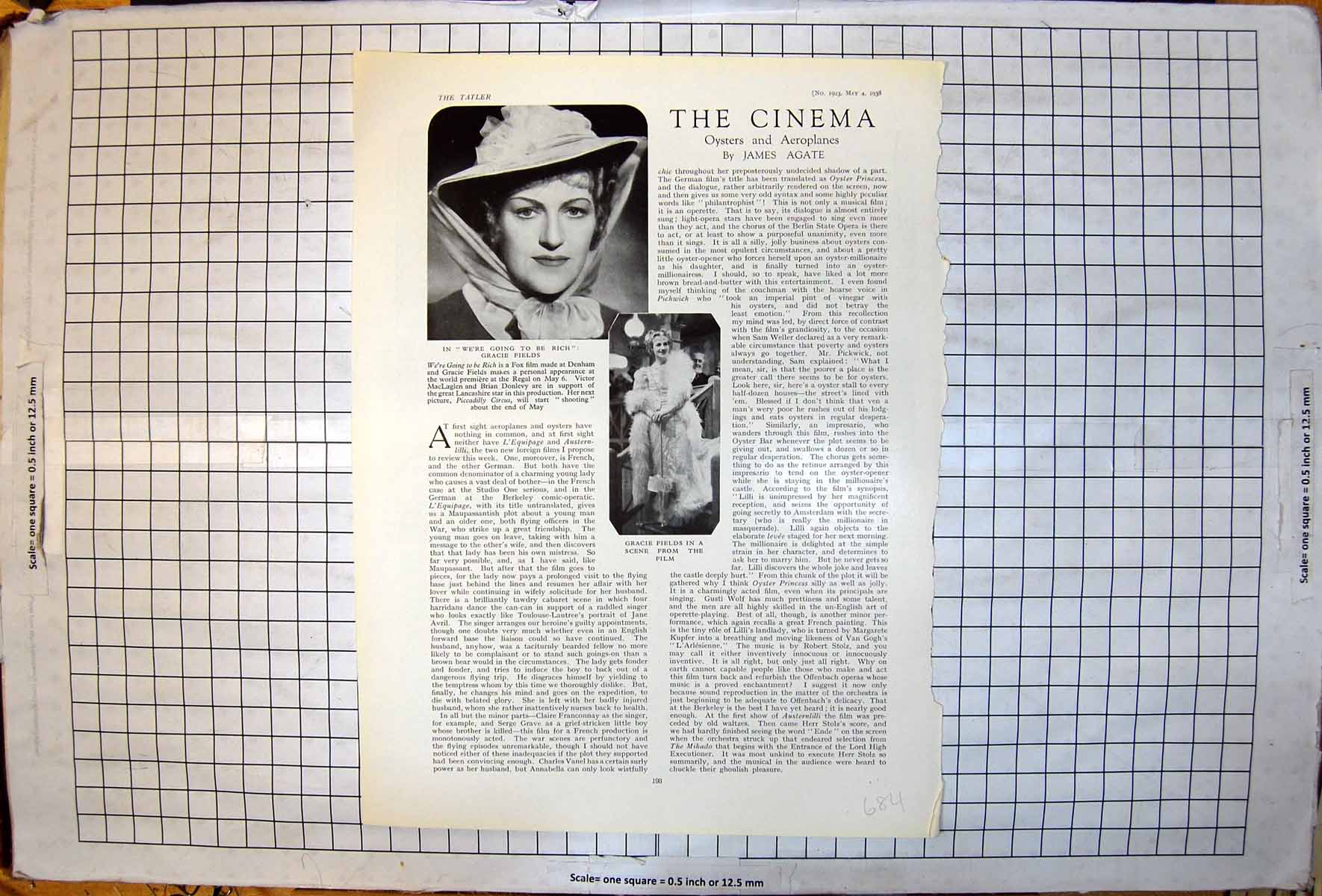 Old Print Gracie Fields In We'Re Going To Be Rich Portrait Scene From Film 1938