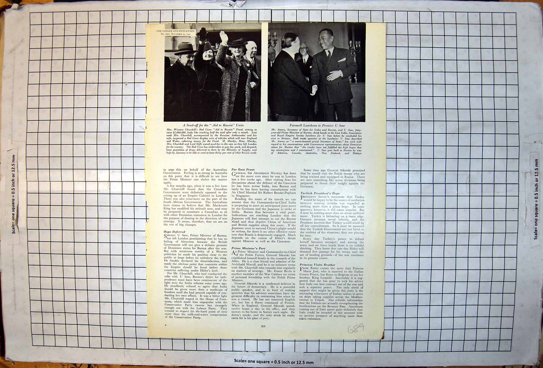 Old Send Off Aid Russia Units Farewell U Saw Burma Prime Minister 1941 20th