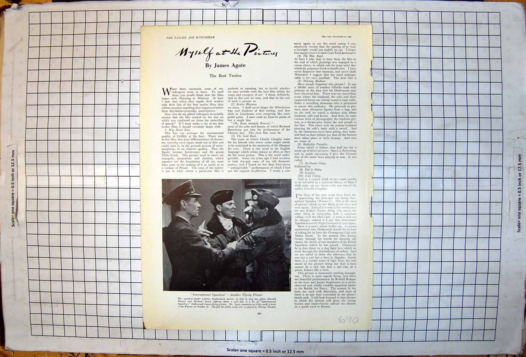 Antique Old Print International Squadron James Stephenson Ronald Reagan 1941
