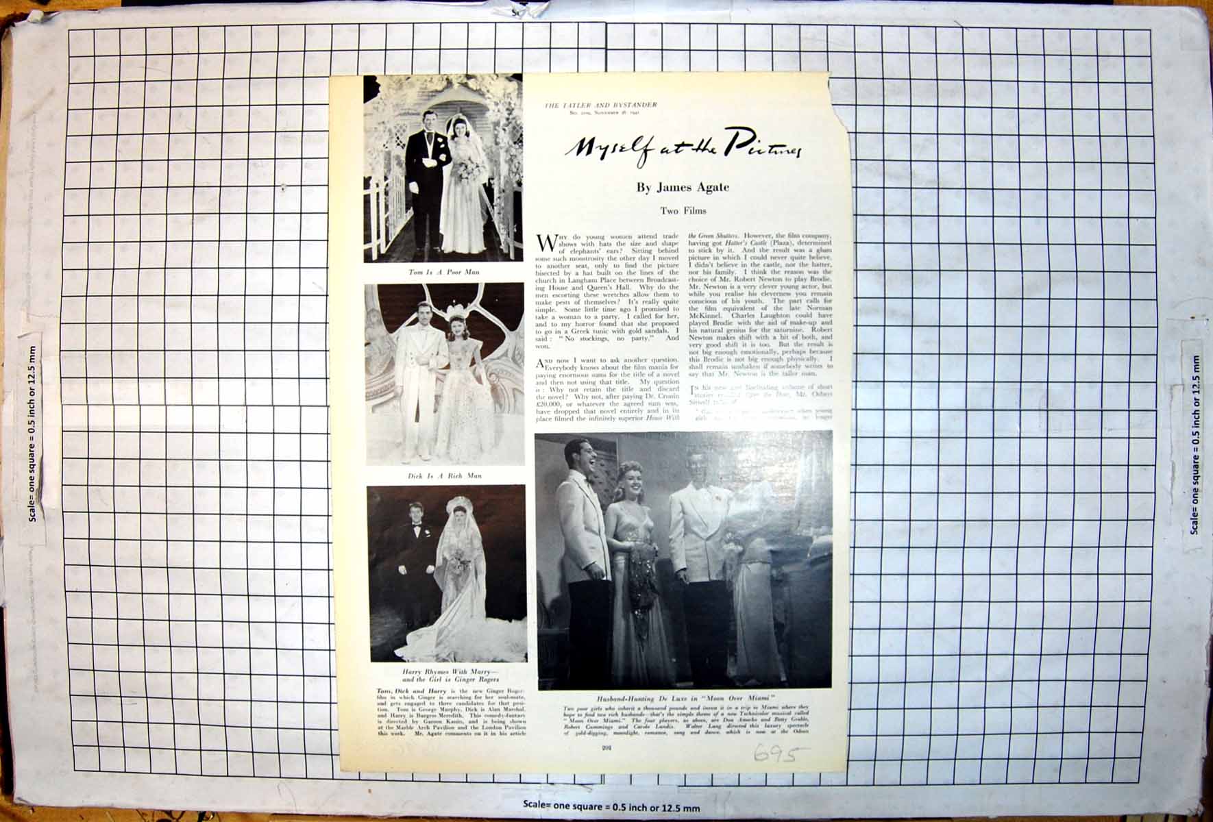 Antique Print Tom Dick Harry Ginger Rogers Burgess Meredith Don Ameche 1941