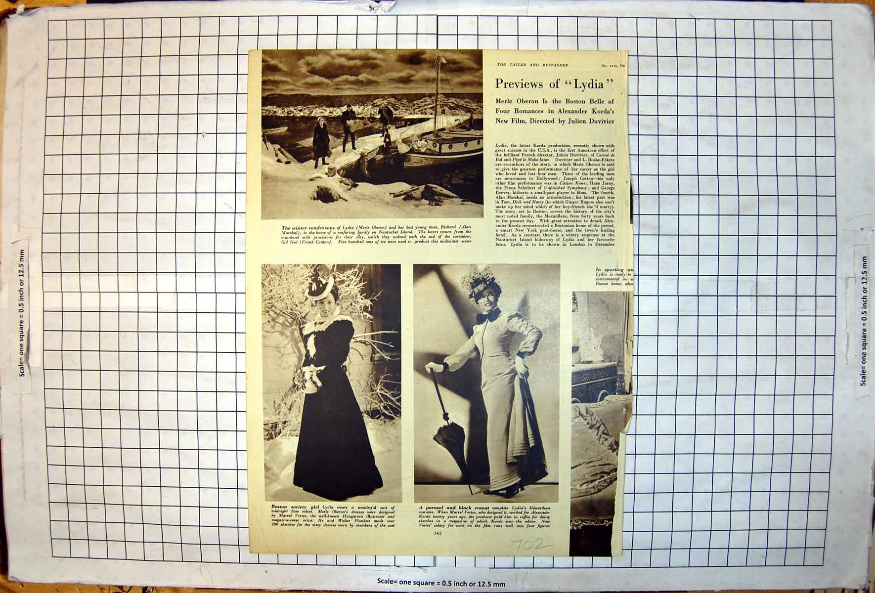 Old Previews Lydia Merle Oberon Alan Marshal Marcel Vertes Dress 1941 20th