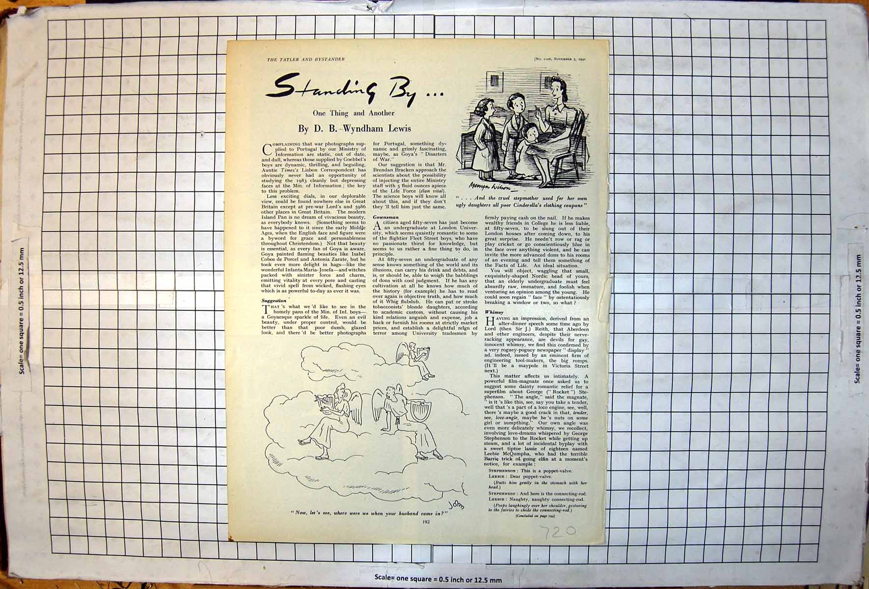 Antique Print Cartton Cinderellas Clothing Coupons Ugly Sisters Angels 1941