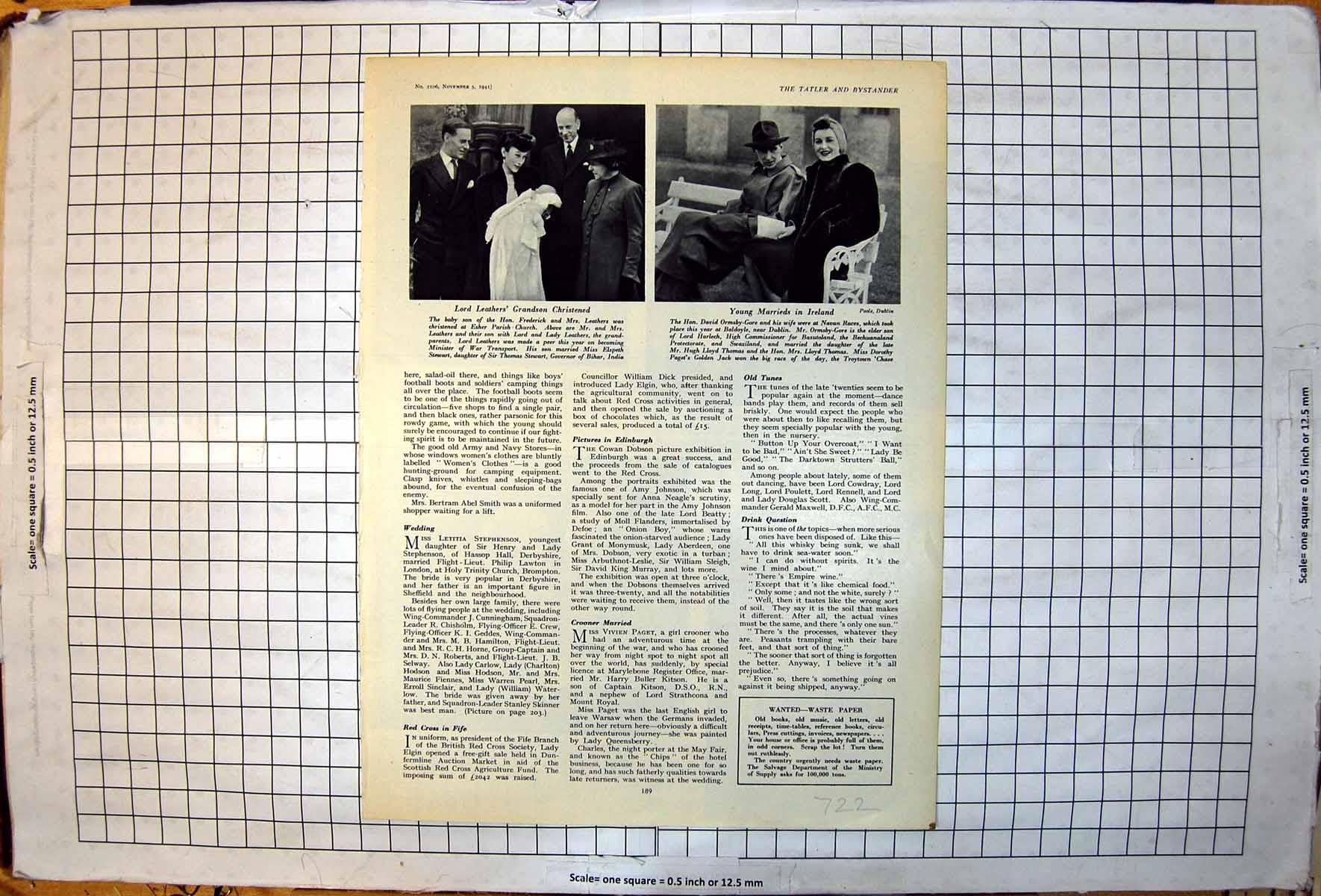 Old Lord Leather'S Grandson Christened Marry Ireland Ormsby-Gore 1941 20th