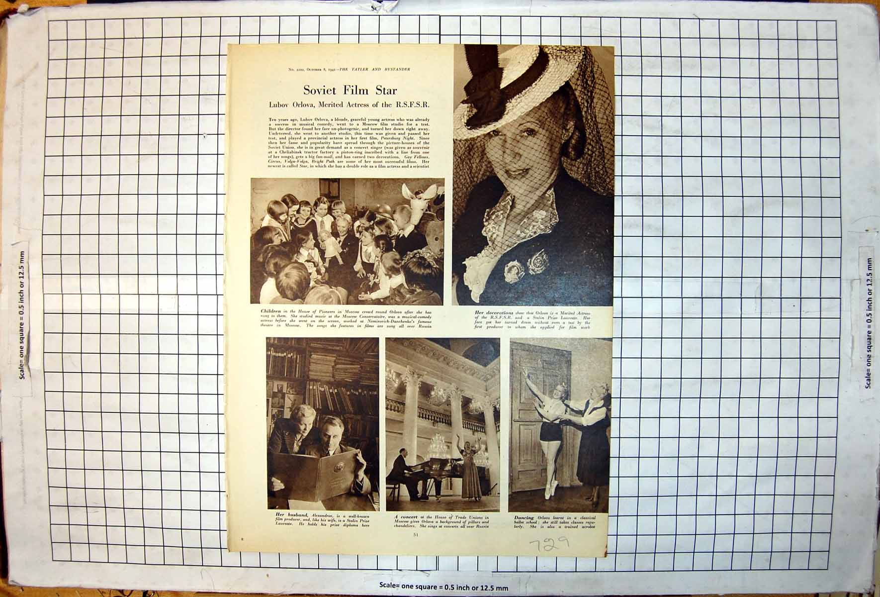Old Soviet Film Star Lubov Orlova Decorated Actress Ballet Singer 1941 20th