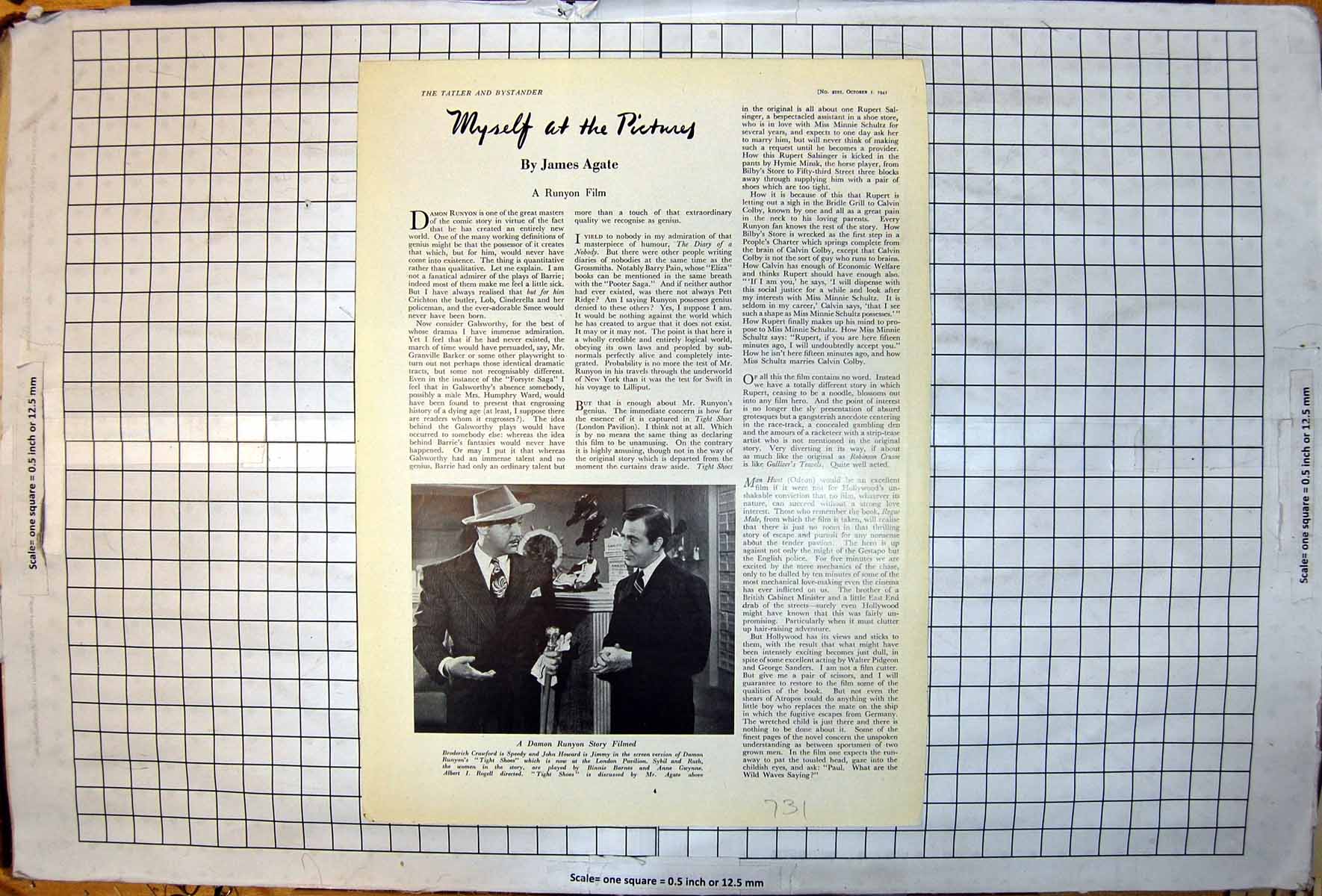 Old Print Broderick Crawford John Howard Damon Runyon'S Tight Shoes 1941 20th