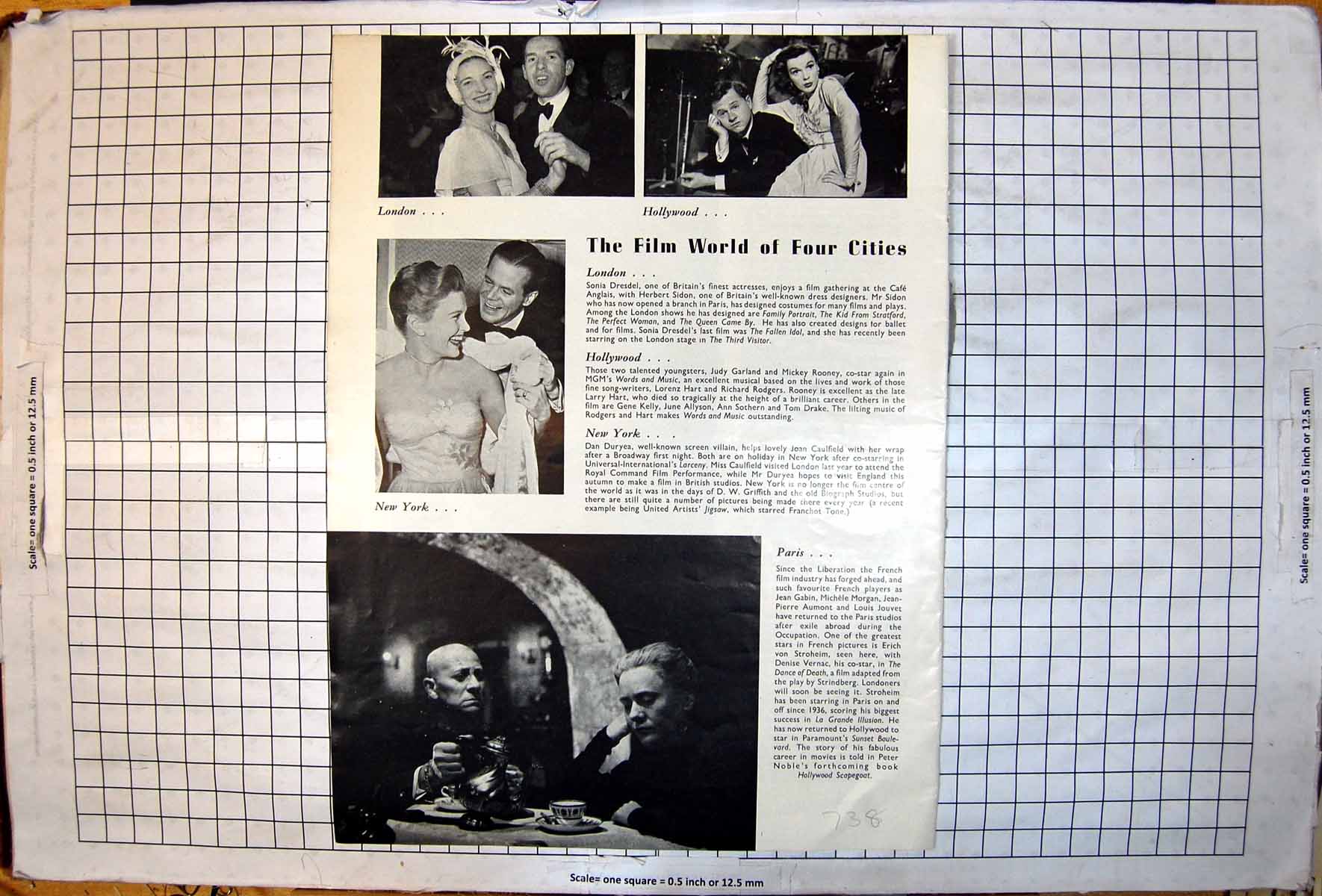 Old Print S Dresdel H Sidon Judy Garland Micky Rooney J Caulfield J Gabin