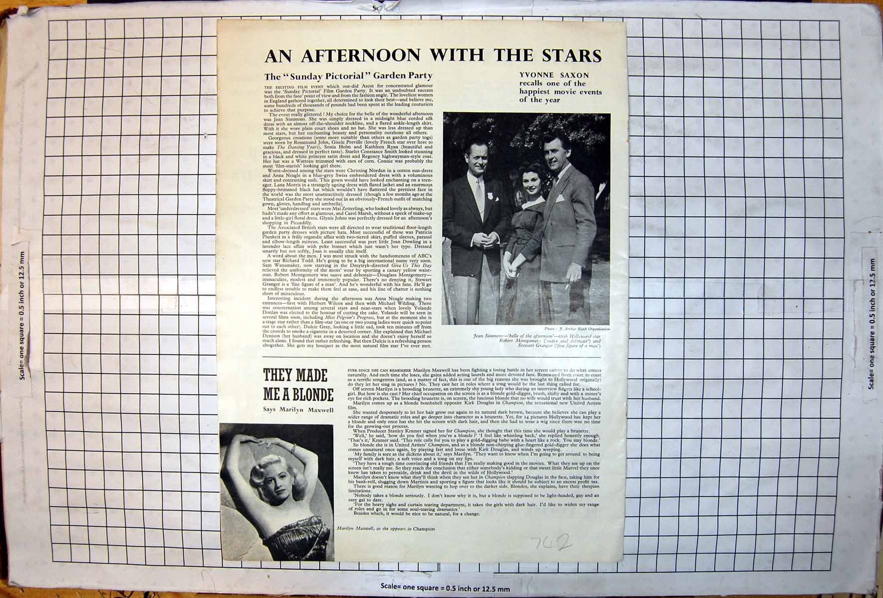 Old Print Jean Simmons Robert Montgomery Stewart Granger Marilyn Maxwell