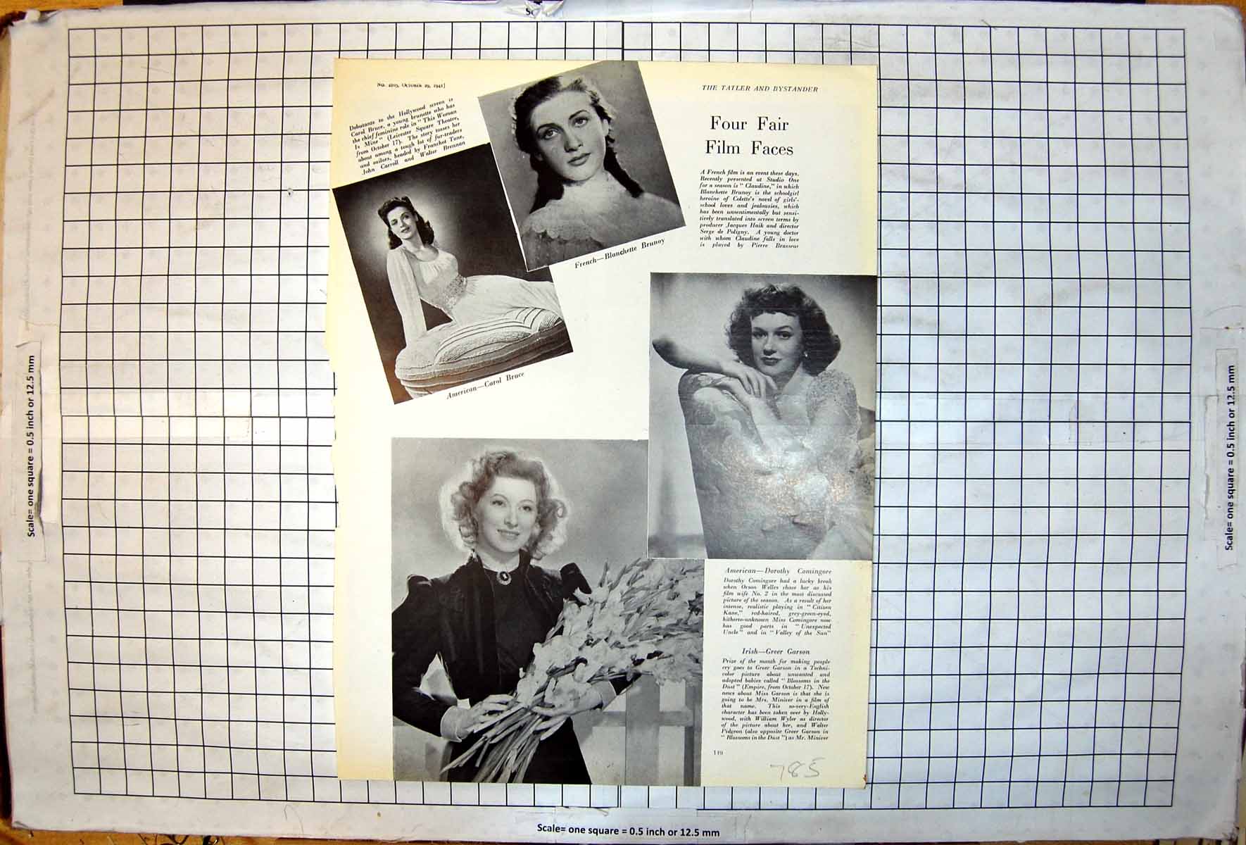 Antique Old Print Carol Bruce B Brunoy Dorothy Comingore Greer Garson 1941 20th
