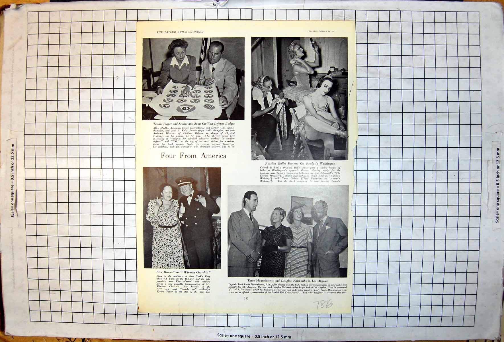 Old Print A Marble Jb Kelly Russian Ballet Dancers Douglas Fairbanks 1941 20th