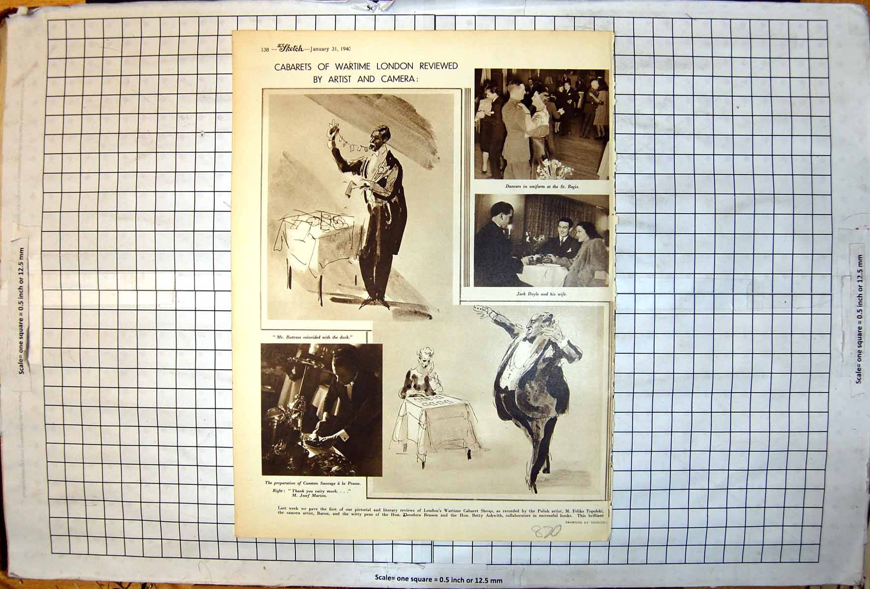 Old Print Cabarets Wartime London Reviewed Artist Camera Jack Doyle 1940 20th