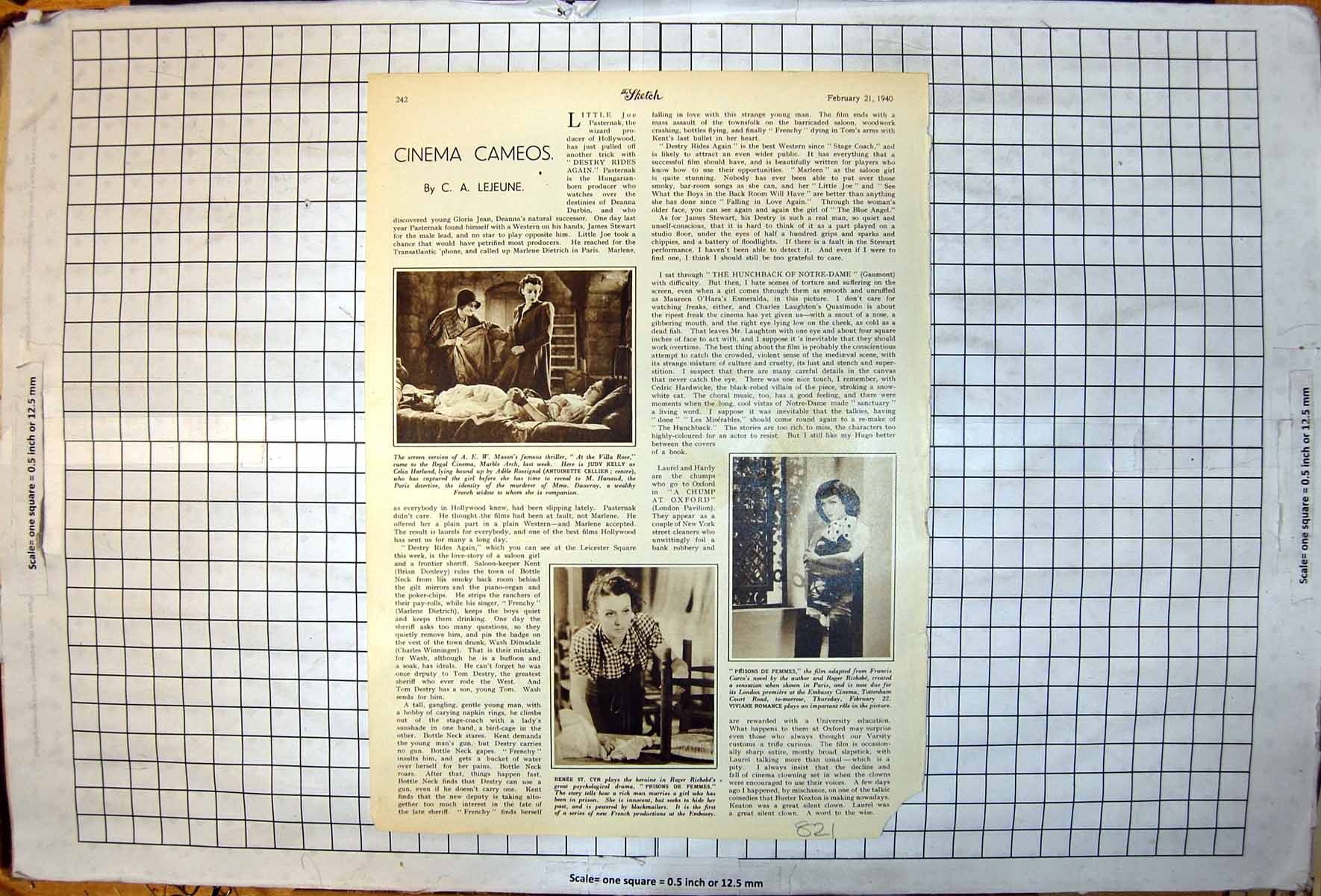 Old Print Antoinette Cellier Judy Kelly Viviane Romance Renee St Cyr 1940 20th