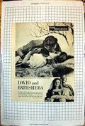 Old Antique Print Gregory Peck Susan Hayward David Bathsheba Kieron Moore
