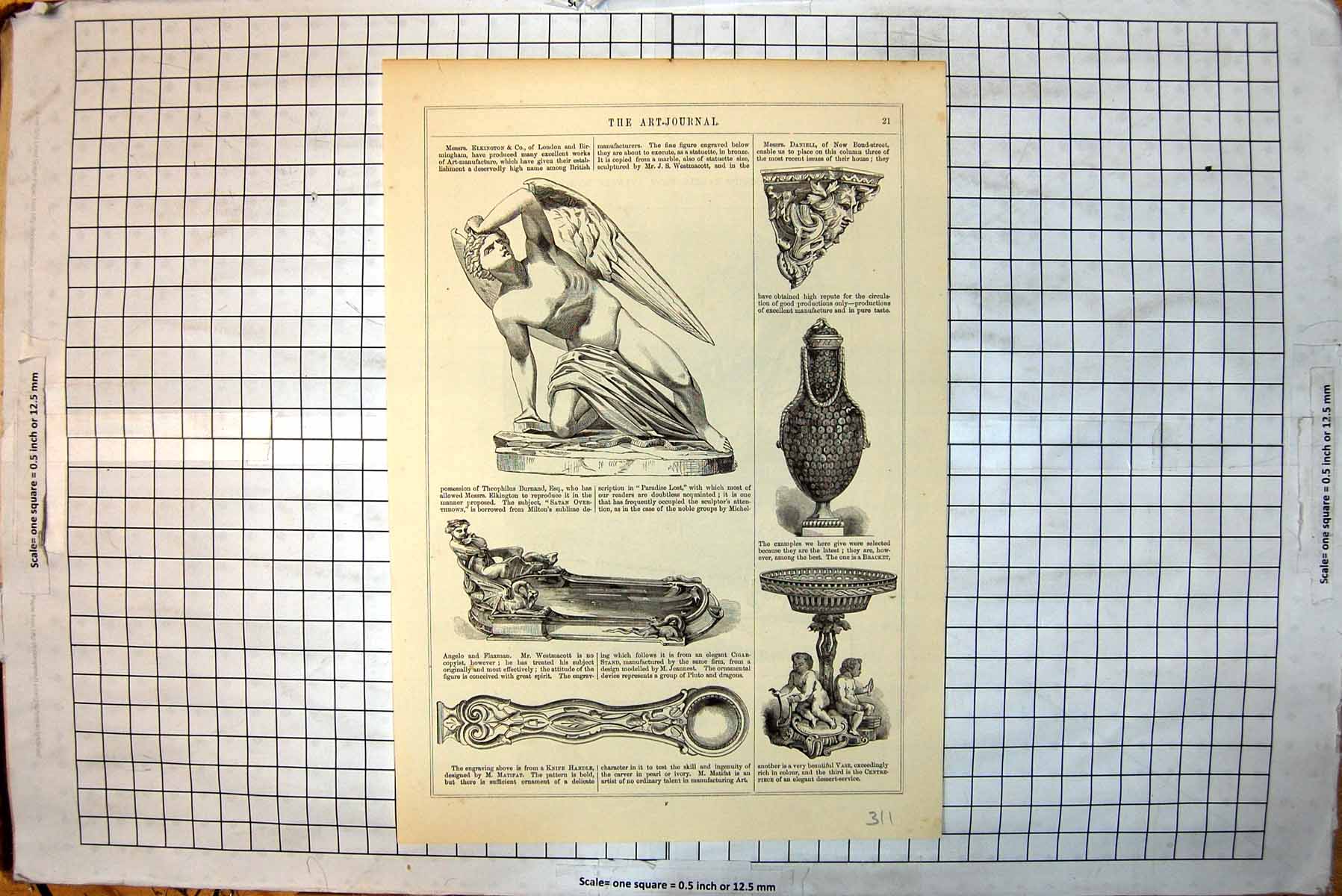 Old Elkington Works Art Statuette Paradise Lost Market Place Liege 18 19th