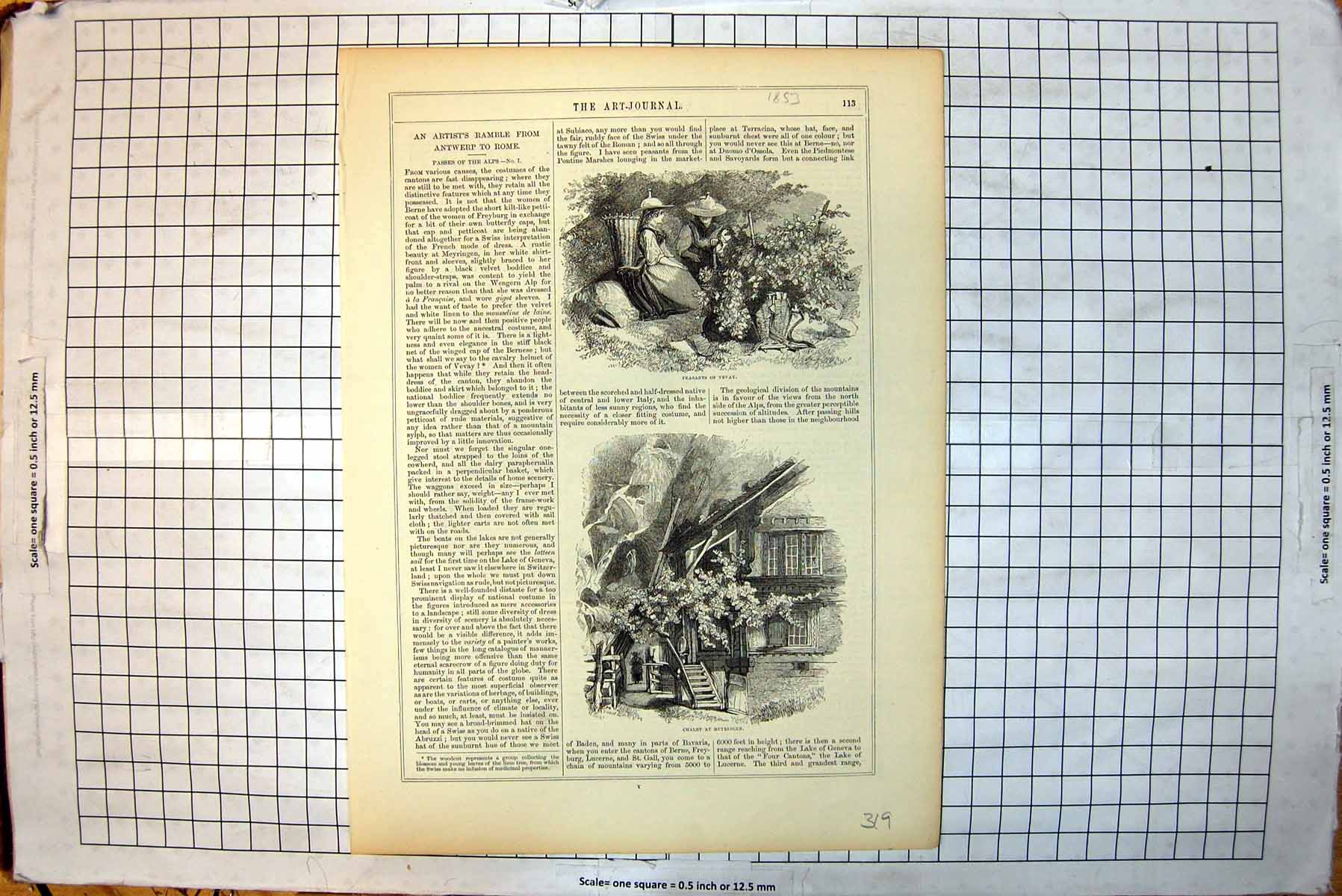 Old Ramble Antwerp Rome Peasants Vevay Chalet Meyringen Blockberg1853 Victorian