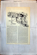 Original Old Antique Print Football In Army By Footballer Head-Quarters 1896