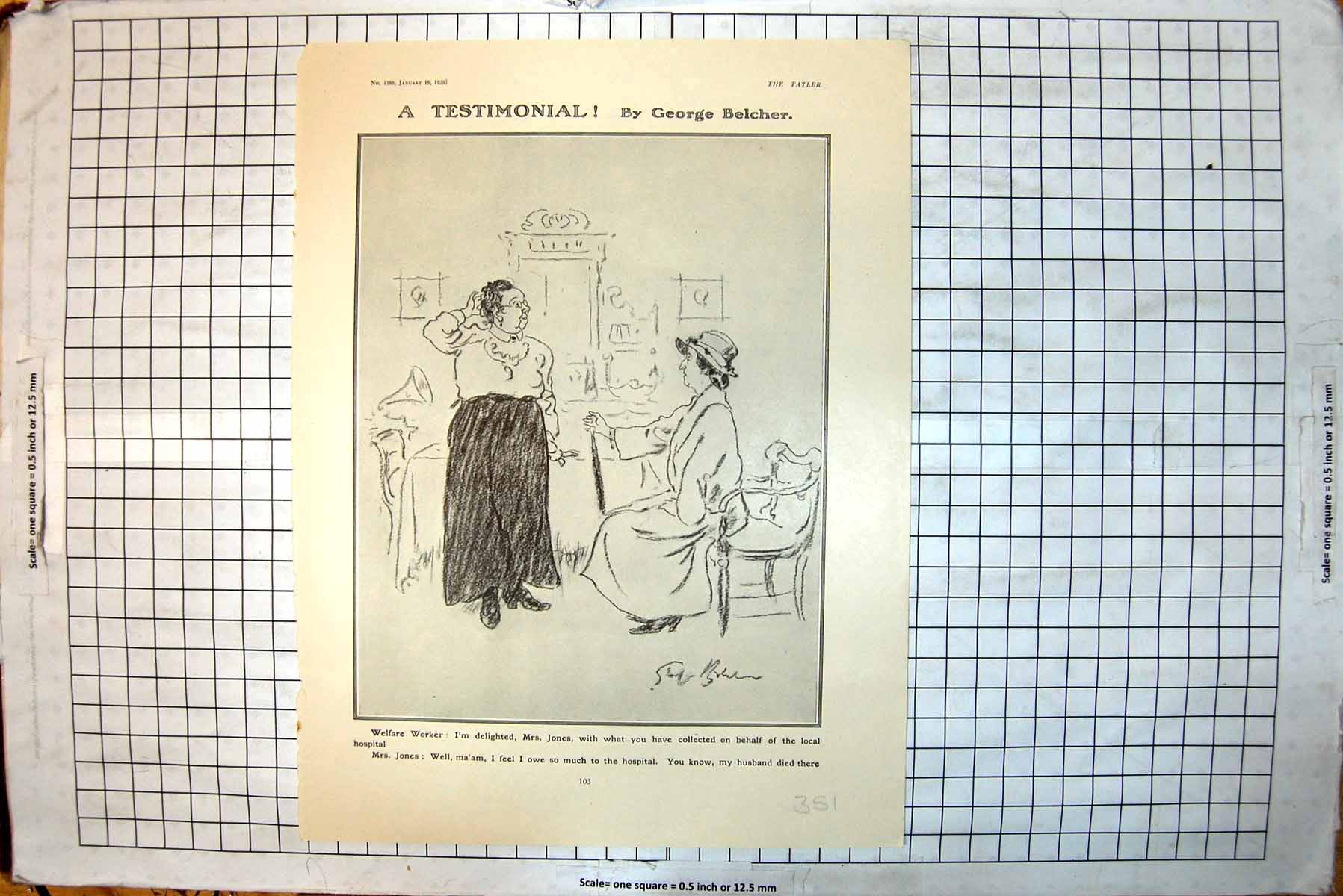 Old Print Testimonial George Belcher Welfare Worker Drop Kick Didnt 1928 20th