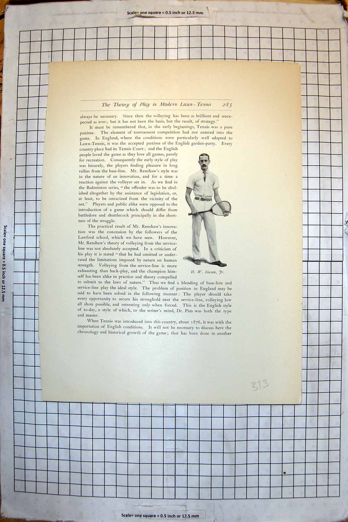Old Antique Print Theory Play Modern Lawn Tennis H W Slocum Jr Mr Sears