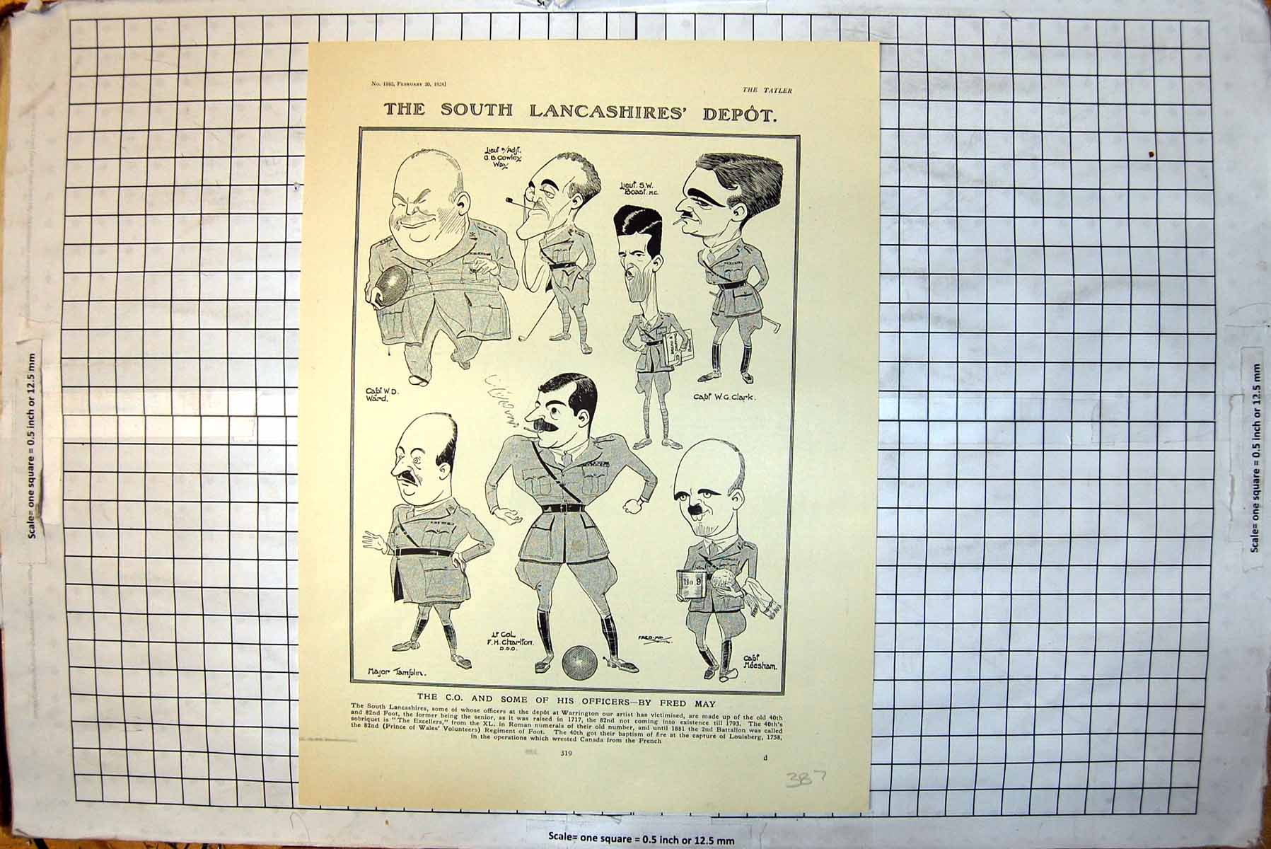 Old S Lancashire Officers Charlton Tamplin Meesham Ivor Novello 1924 20th