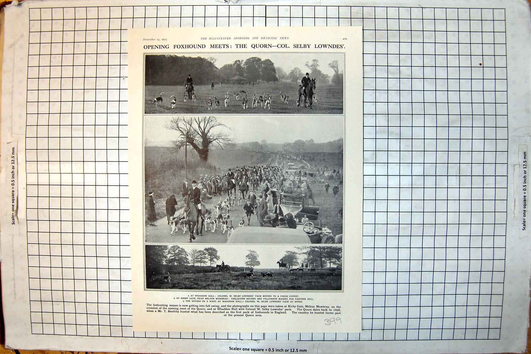 Old Foxhound Meets Quorn Col Selby Lowndes Football Notts Forest 1923 20th