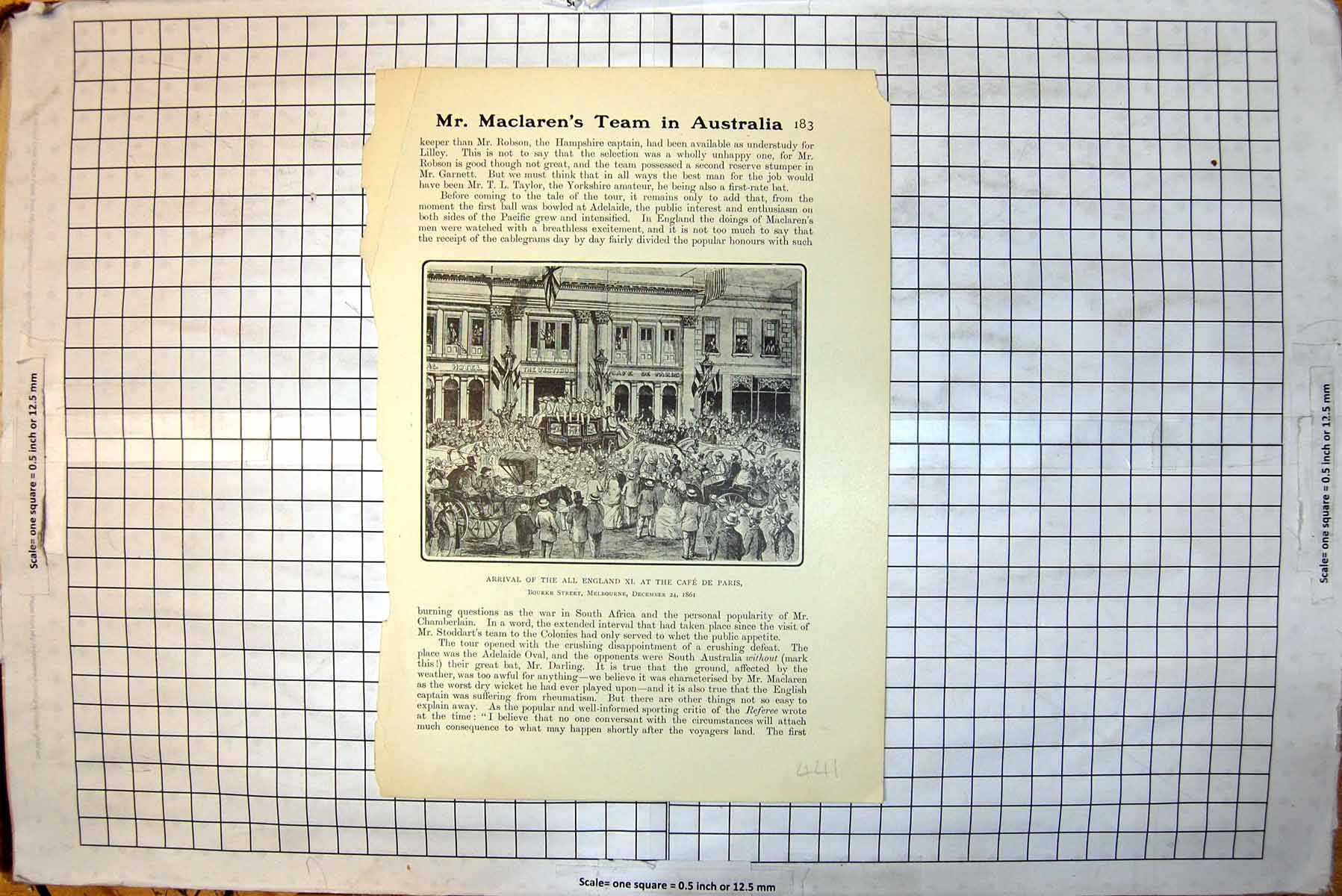 Old All England X1 Melbourne 1861 English Cricketers Australia 1901-2