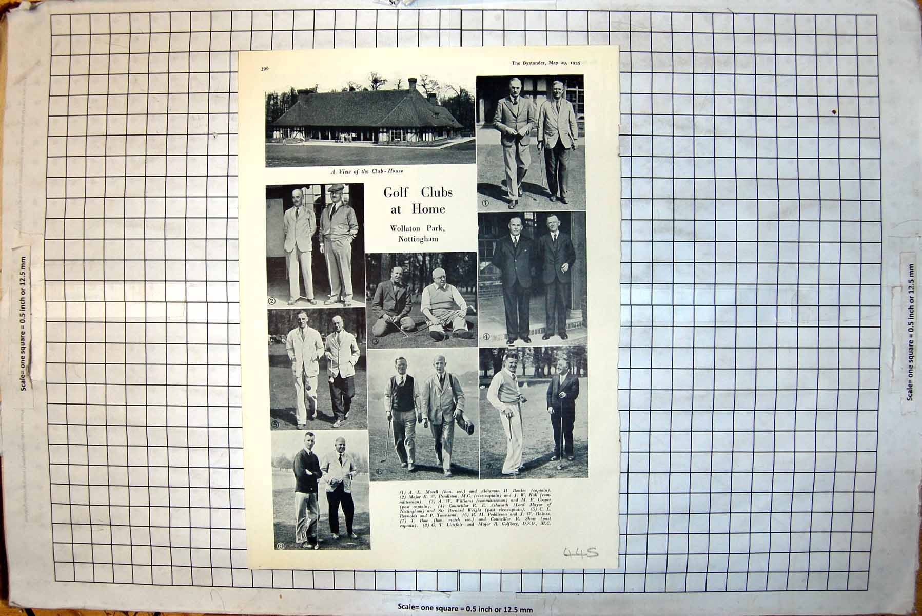 Old Print Wollaton Park Notts Golf Club Brown On Resolution Roberta 1935 20th