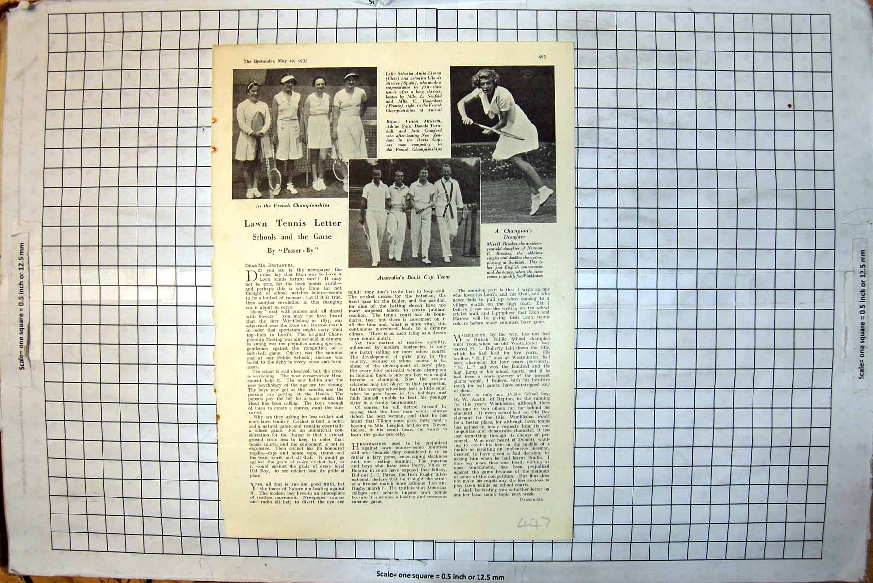 Old Lawn Tennis Miss H Brookes Davis Cup Team Golf Lawson Little 1935 20th