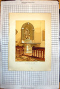 Old Antique Print Monument Lord Bacon St Michaels Church Near St Albans