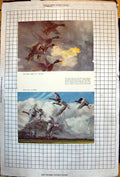Original Old Vintage Print Mallards Rising In Squall Grey Lags In Marsh 1935