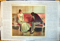 Old Antique Print Proposal Lady Rose Looking Sad Man Sits Seat Beside Her