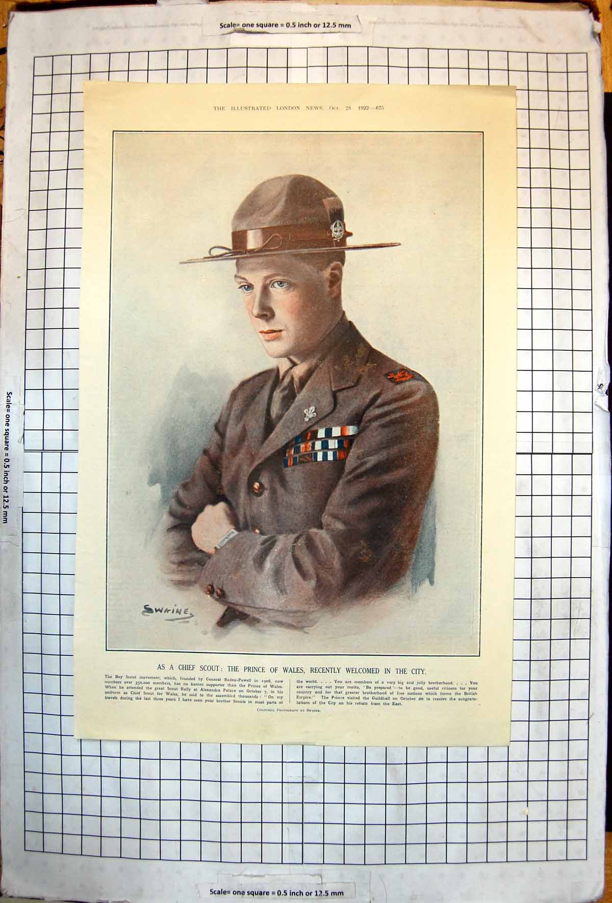 Old As Chief Scout Prince Wales Recently Welcomed In City Swaine 1922 20th