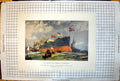 Antique Print Launch London Battleship Portsmouth 1899 15000 Tons 12In Gun 19th