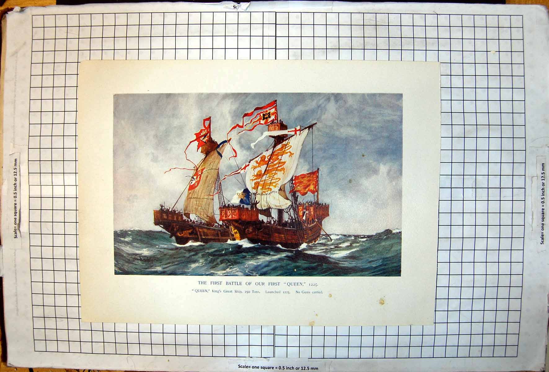 Old First Battle First Queen 1225 Kings Great Ship Launched 1225 No G