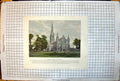 Original Old Antique Print Salisbury Cathedral West Front Andre Sleigh 19th