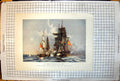 Old Print Fame Foul Weather Jack Fame Battleship Launched 1759 1565 Tons