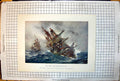 Antique Old Print British Channel Squadron Entering Cherbourg Harbour 1865 19th