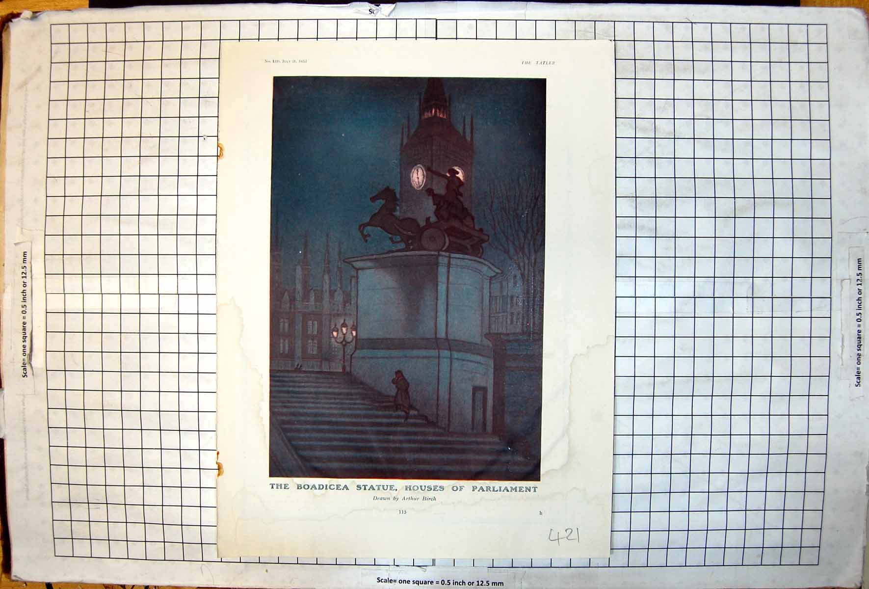 Old Boadicea Statue Houses Parliament A Birch Haig Scotch Whisky 1926 20th