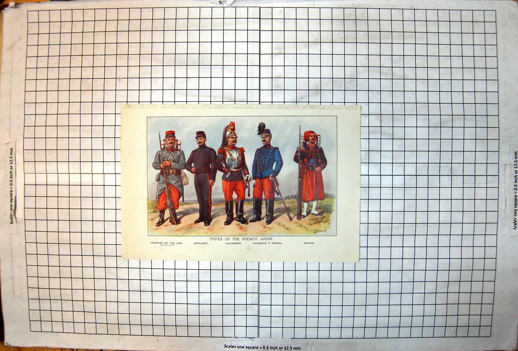 Old French Army Infantry Artillery Cuirassier Chasseur A Cheval Zouave