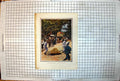 Antique Old Print Cheese Market Edam Holland Cobbled Street White Suits 1921