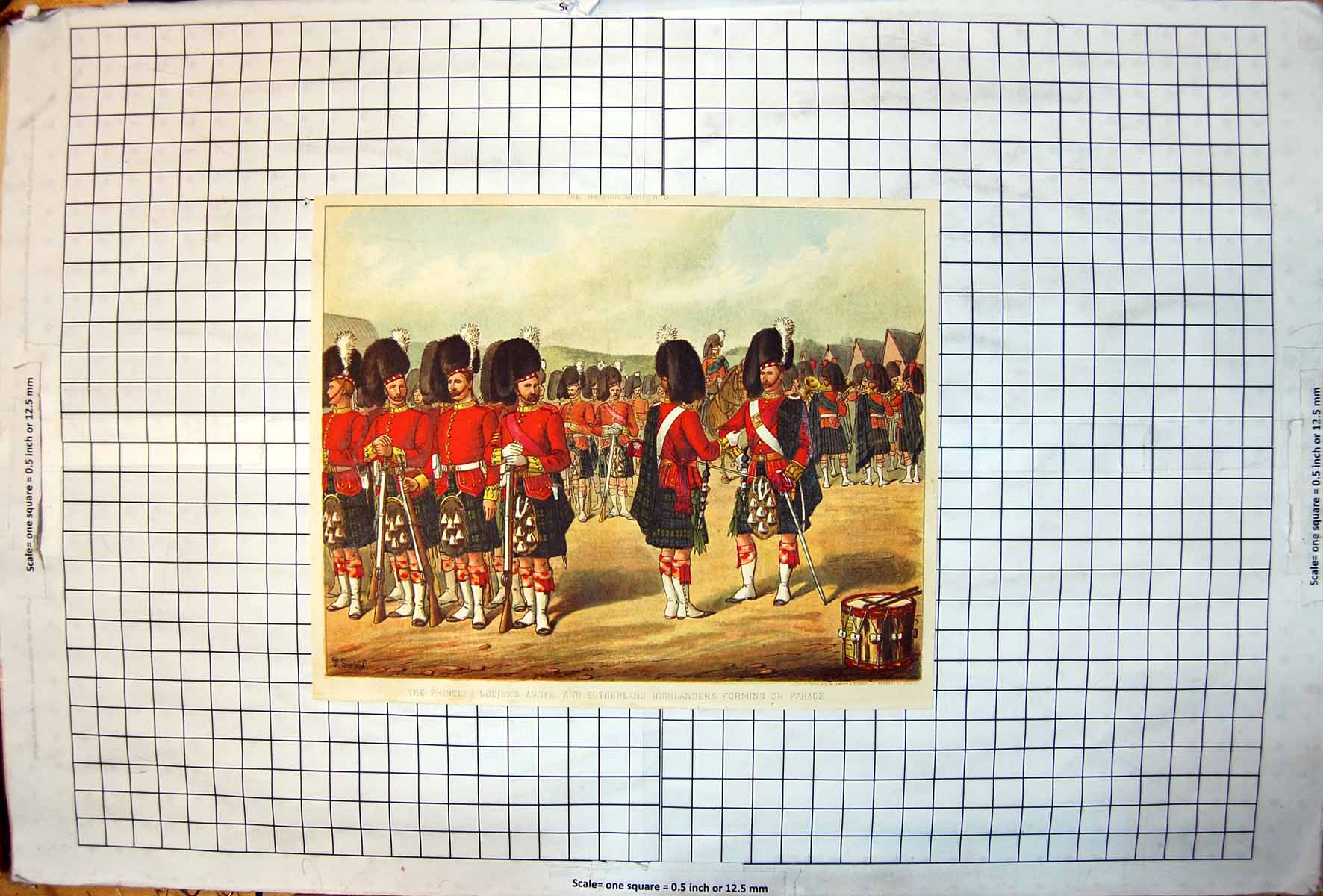 Old Print Princess Louise'S Argyll And Sutherland Highanders Parade 1888 19th