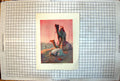 Old Print Prayer In Desert Worshipper Sandals Off Camels Tethered Colour