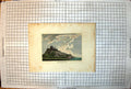 Antique Old Print Mont Orqueil Castle Jersey Hilltop Sea Cliffs Grassland Sky