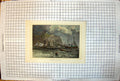 Antique Old Print Scarborough From Sea Lighthouse Sailing Rowing Boats Colour