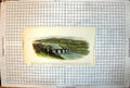 Old Print Berwick Bridge Many Arches Houses Sailing Boats Colour Scotland