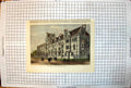 Antique Old Print New Buildings Christ Church College Oxford Arches Columns