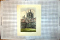 Old Antique Print Merton College Mob Quad Corner Buildings Tower Arches