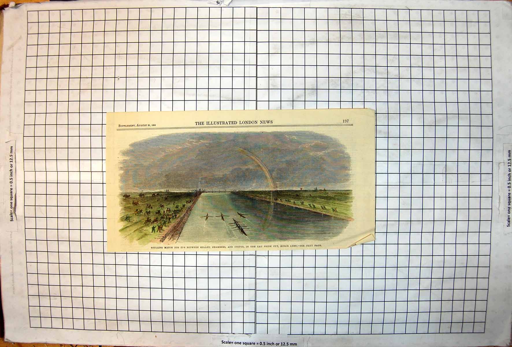 Old Sculling Match Kelly Chambers Cooper Eau Brink Cut King'S Lynn 1865 19th
