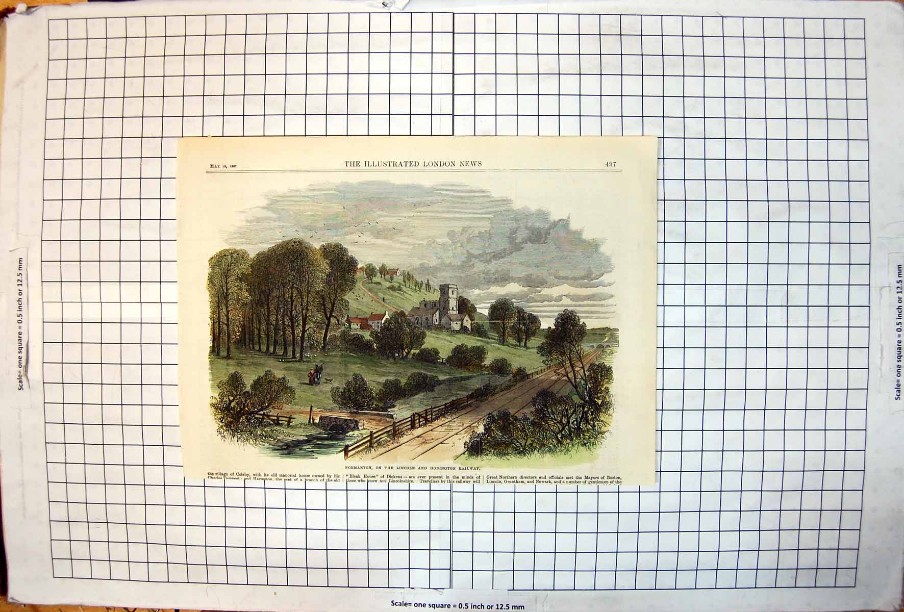 Old Normanton On Lincoln Honington Railway Village Church Trees 1867 Victorian